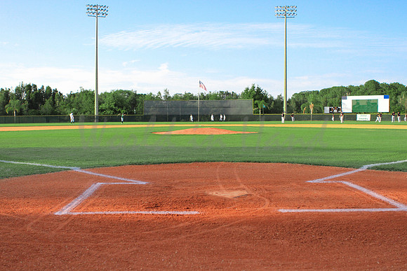 Baseball field from home plate view